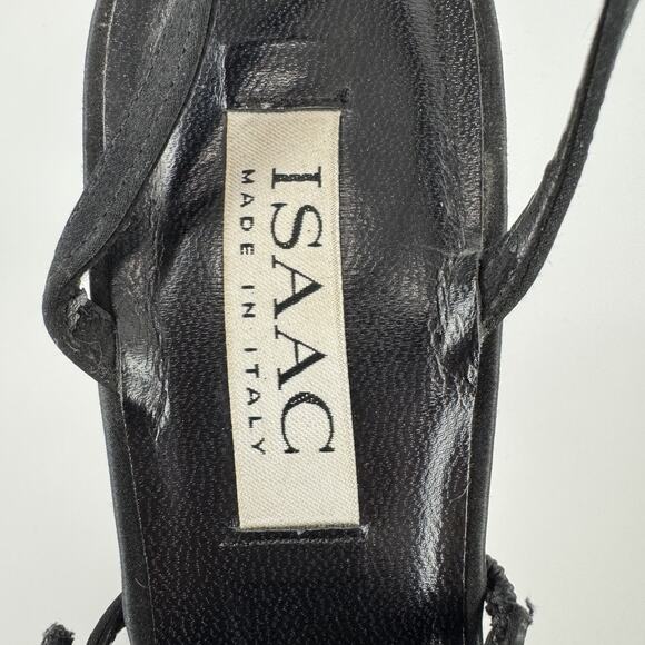 Isaac Mizrahi Black Lace Heels Sling Back Pointed Toe Women's Size 10 B Flat bow - Picture 9 of 12